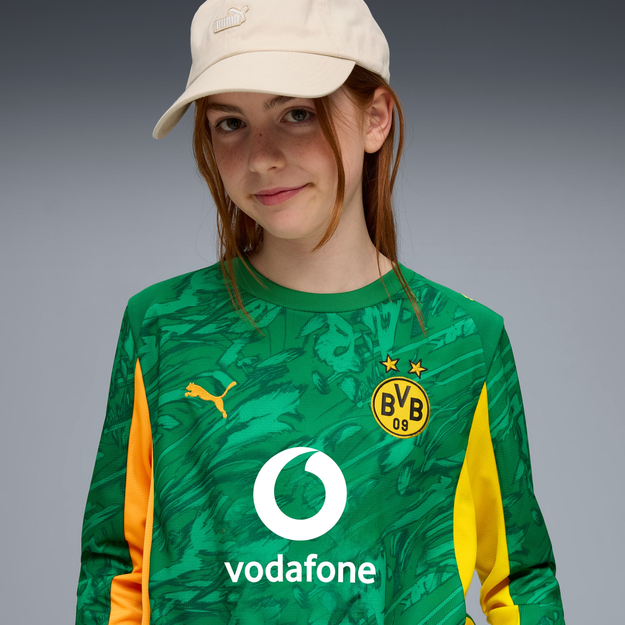 Borussia Dortmund 25/26 Goalkeeper Long Sleeve Jersey Youth, Archive Green-Intense Orange, large