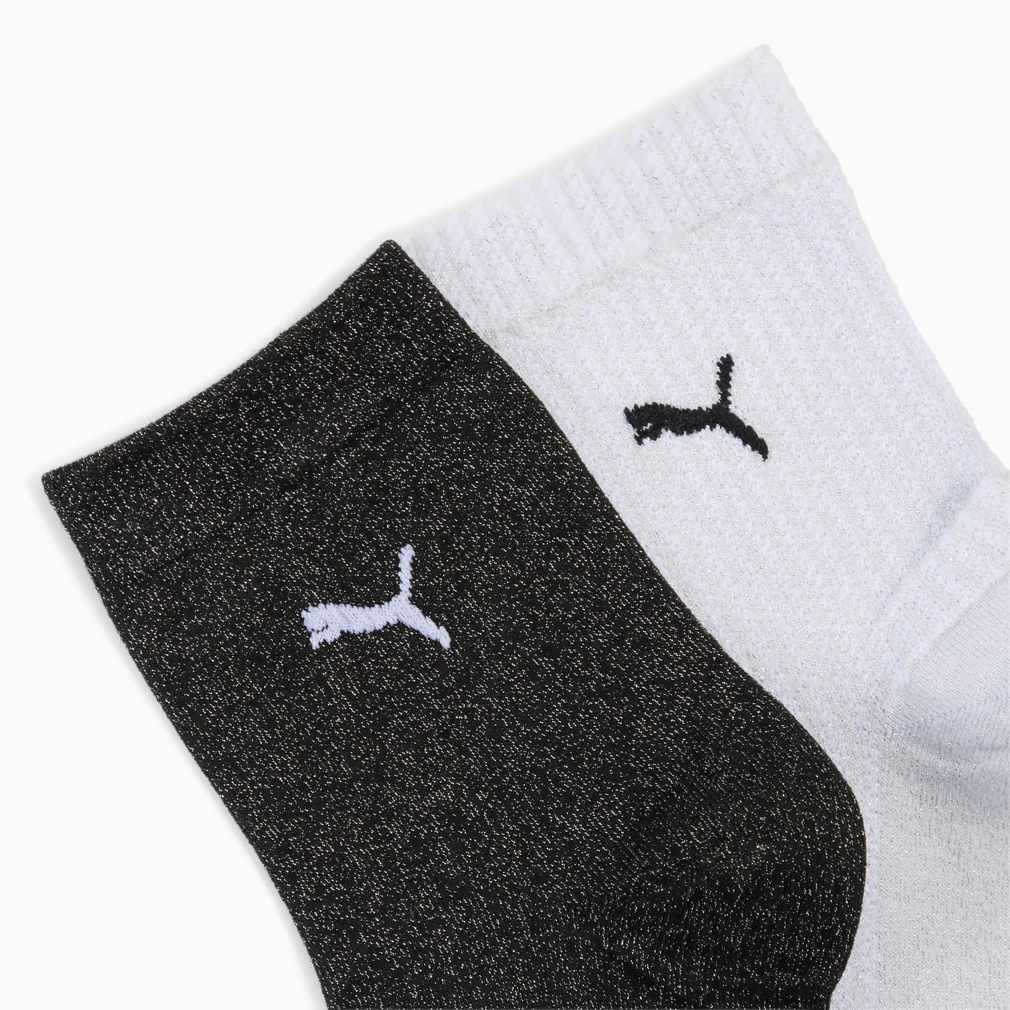 Women's Short Socks (2-Pack), white / black, large