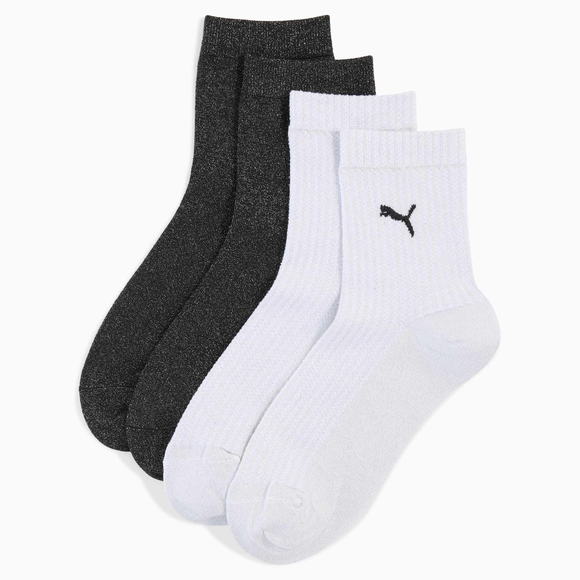 Women's Short Socks (2-Pack), white / black, large