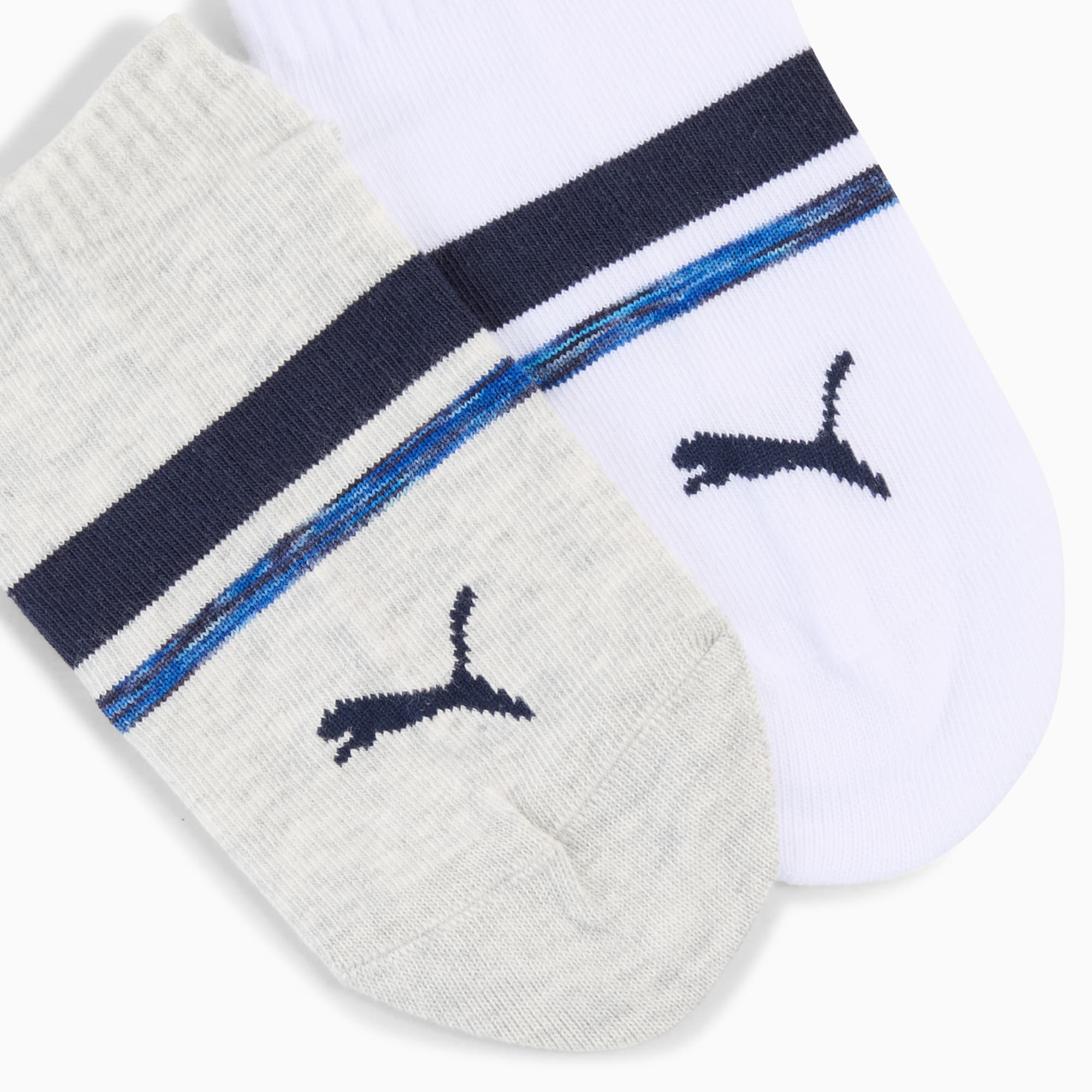 Grijze en witte PUMA sokken met streep- en logo detail voor alle leeftijden.