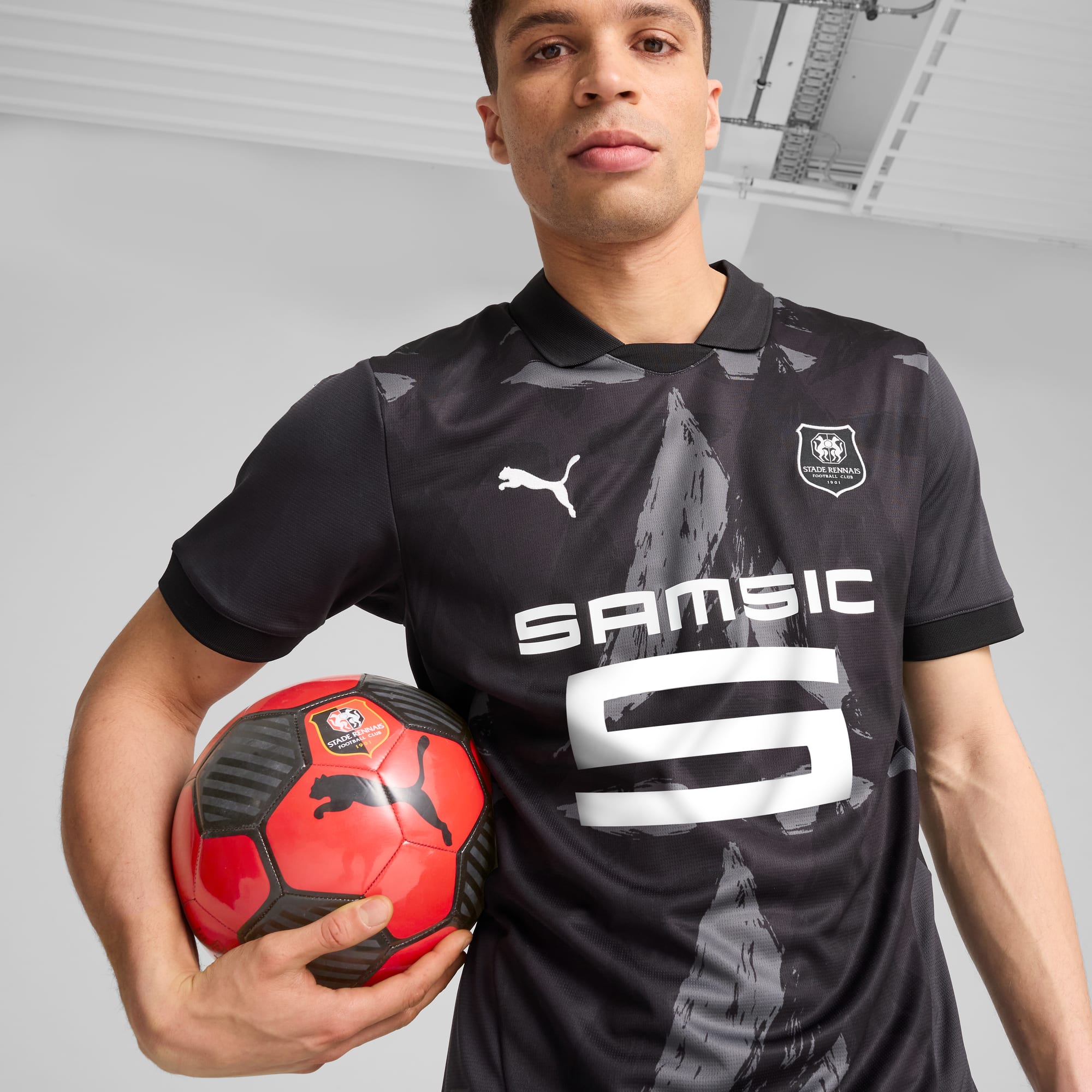Puma STADE RENNAIS サッカーシャツ Mサイズ 黒 ブラック ウェア