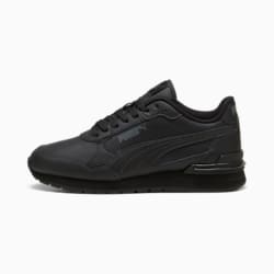 ST Runner v4 Leather Big Kids' Sneakers, PUMA Black-Shadow Gray, extralarge
