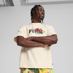 Dunked In Florals Men's Tee, Alpine Snow, extralarge