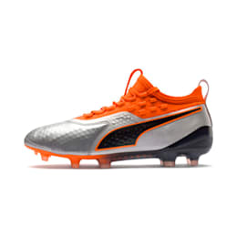 Puma One 1 Leather Fg Ag Men S Football Boots Silver Orange