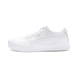 puma white leather tennis shoes