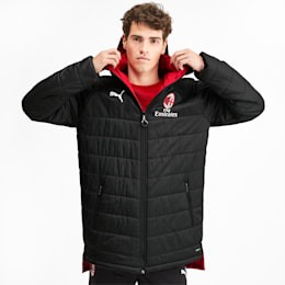 Ac Milan Reversible Men S Bench Jacket Puma Black Tango Red