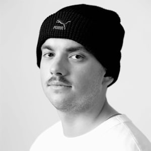 Archive Mid Fit Beanie, Puma Black-gray Logo, extralarge