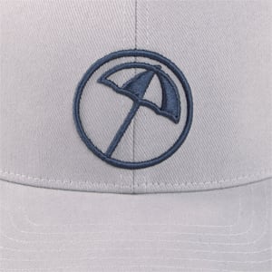 メンズ ゴルフ PUMA x ARNOLD PALMER サークル アンブレラ スナップバック キャップ, Mirage Gray-Navy Blazer