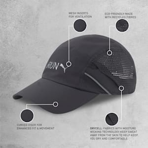 Lightweight Unisex Running Cap, Puma Black, extralarge-IND