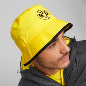 Borussia Dortmund T7 Bucket Hat, Cyber Yellow-PUMA Black