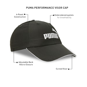 PUMA Performance Unisex Visor, Forest Night-PUMA White, extralarge-IND