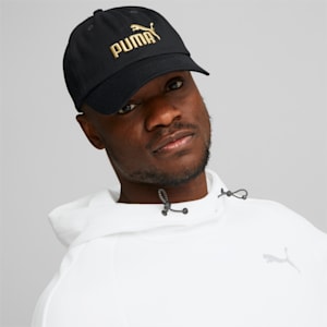 Essentials No.1 Cap, PUMA Black-Gold No1 Logo, extralarge-GBR