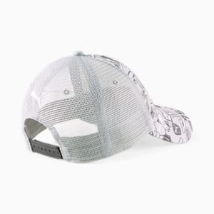 PUMA Academy Printed Trucker Unisex Cap, Cool Mid Gray-PUMA Black-AOP