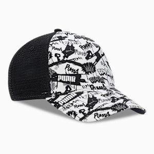 Academy Printed Trucker Cap, Cast Iron-PUMA Black-AOP, extralarge-IND
