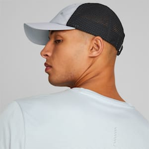 Running Trucker Cap, Platinum Gray-PUMA Black
