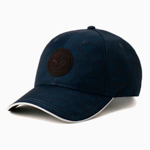 メンズ ゴルフ カーブ グラフィック ポリエステル ツイル キャップ, Navy Blazer, extralarge-JPN
