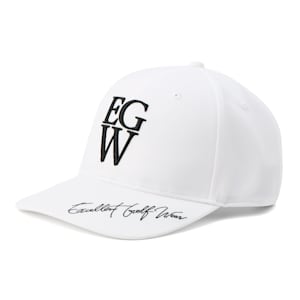メンズ ゴルフ EGW コットンライク セミフラット キャップ, Bright White, extralarge-JPN