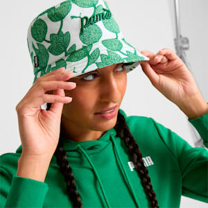 ESS Elevated Bucket Hat, PUMA White-Archive Green-AOP, extralarge