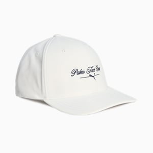 メンズ ゴルフ PUMA x PTC スクリプト テック キャップ, White Glow-Deep Navy, extralarge-JPN
