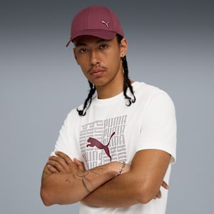 Essentials Metal PUMA Cat Baseball Cap, Ruby Shimmer, large