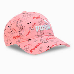 No.1 Logo Printed Youth Baseball Cap, Pink Fruit-stretchy Cat AOP, extralarge-IND