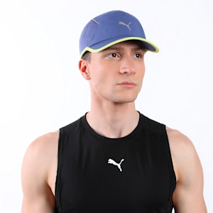 Runner Short Visor 5 Panel Running Cap, Blue Crystal, extralarge-IND