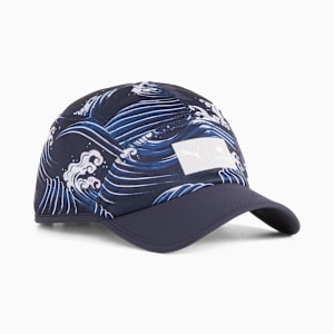 PUMA x SAYSKY 5 Panel Running Cap, New Navy-Feather Gray-AOP, extralarge