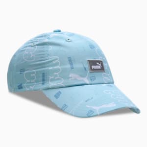 PUMA Brand Love Unisex Baseball Cap, Turquoise Surf-AOP, extralarge-IND
