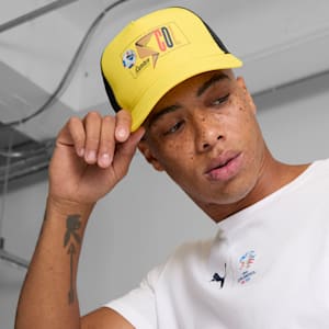 PUMA CONMEBOL Copa América 2024 Fan Trucker Cap, Pelé Yellow-COL, extralarge