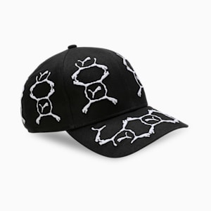Cat Embroidery Baseball Cap, Puma Black-Puma White-AOP, extralarge-IND