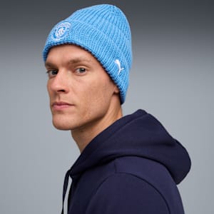 Manchester City Essentials Beanie, Team Light Blue-PUMA White, extralarge
