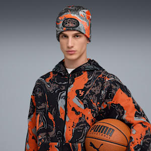 Lamelo Ball LaFrancé Beanie, Flat Dark Gray-Galactic Gray-Orange Glo-AOP, extralarge