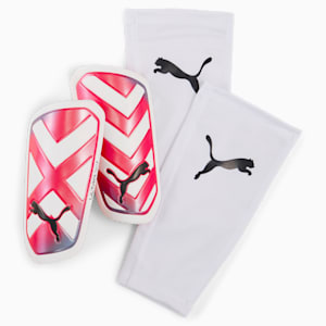 ULTRA Twist Sleeve Football Shin Guards, PUMA White-Ultra Blue-Fire Orchid, extralarge-GBR