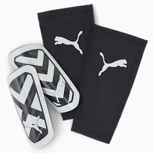 Espinilleras de fútbol de manga ULTRA Flex, PUMA Black-PUMA White, extralarge