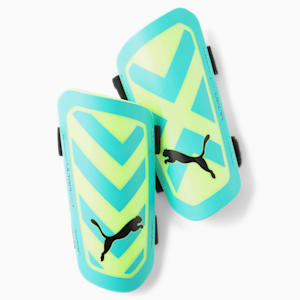 ULTRA Light Strap Football Shin Guards, Electric Peppermint-Fast Yellow