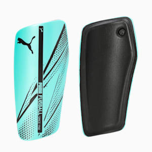 ATTACANTO Football Shin Guards, Electric Peppermint-PUMA Black, extralarge-IND