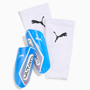 ULTRA Twist Football Sleeve Shinguards, Ultra Blue-PUMA White-Glowing Red, extralarge