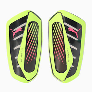 ULTRA Flex Football Sleeves Shinguards, Yellow Alert-Puma Aged Silver, extralarge-IND