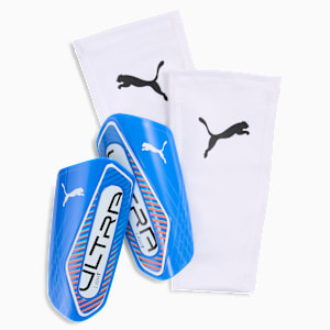 ULTRA Light Soccer Sleeve Shinguards, Ultra Blue-PUMA White-Glowing Red, extralarge
