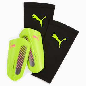 ULTRA Light Football Strap Shinguards, Yellow Alert-Puma Aged Silver, extralarge-GBR