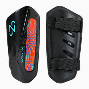 Neymar Jr. ULTRA Light Football Strap Shinguards, Orange Poppy-PUMA Black, extralarge-IND
