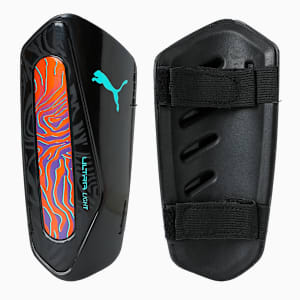 Neymar Jr. ULTRA Light Football Strap Shinguards, Orange Poppy-PUMA Black, extralarge-IND