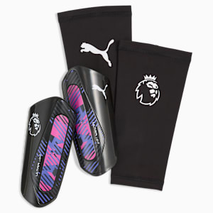 PUMA Premier League ULTRA Light Football Sleeve Shinguards, PUMA Black-PUMA White, extralarge-GBR