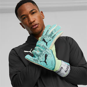 ULTRA Ultimate 1 Negative Cut Football Goalkeeper's Gloves, Electric Peppermint-Fast Yellow
