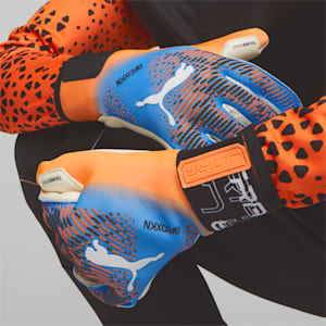 ユニセックス サッカー ウルトラ グリップ 1 ハイブリッド ゴールキーパー グローブ, Ultra Orange-Blue Glimmer