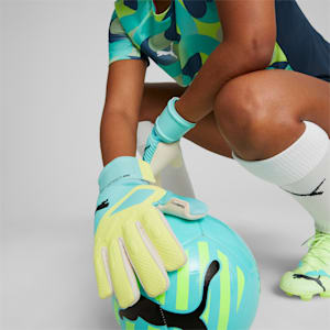 FUTURE Match Negative Cut Soccer Goalkeeper Gloves, Electric Peppermint-Fast Yellow