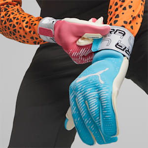 ULTRA Grip 1 Tricks Hybrid Football Goalkeeper Gloves, Sunset Pink-Hero Blue, extralarge-GBR
