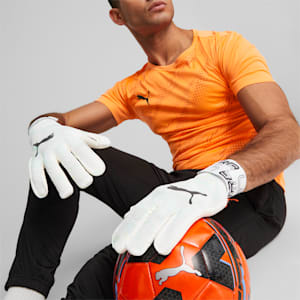 ULTRA Grip 1 BL Hybrid Football Goalkeeper Gloves, PUMA White-Spring Lavender