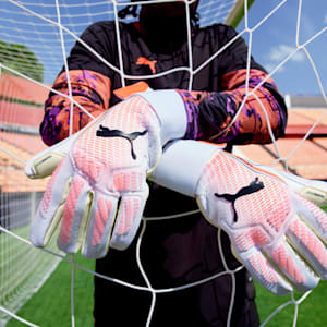 ユニセックス サッカー プーマ ウルトラ アルティメット HYBRID ゴールキーパーグローブ, PUMA White-Glowing Red-PUMA Black, extralarge-JPN