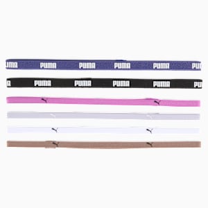Training Women's Hairbands Pack of 6, PUMA Black-Blue Crystal-Wild Berry-Cool Weather-Dark Clove, extralarge-IND